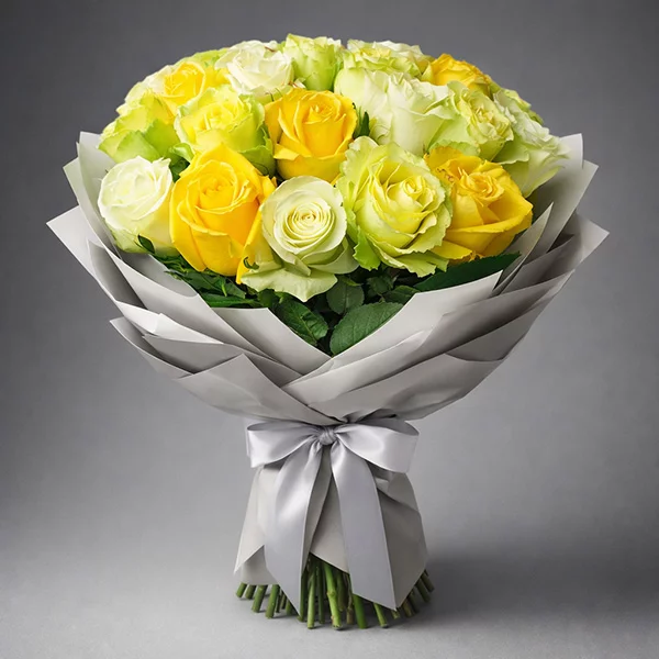 Букет зеленых и желтых роз! Яркая солнечная мечта